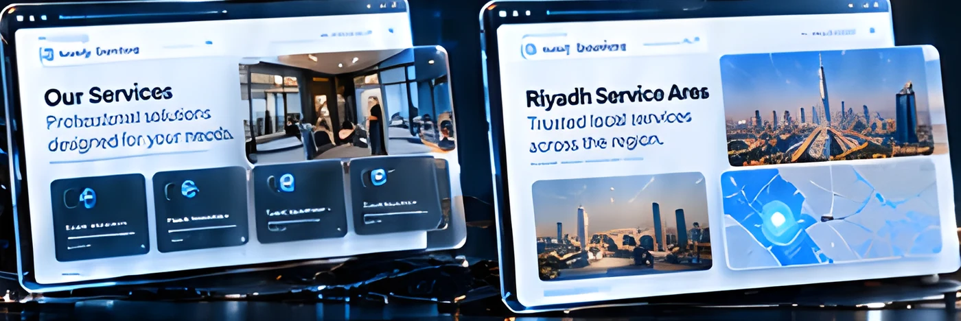 Our Services page and Riyadh Service Area page examples