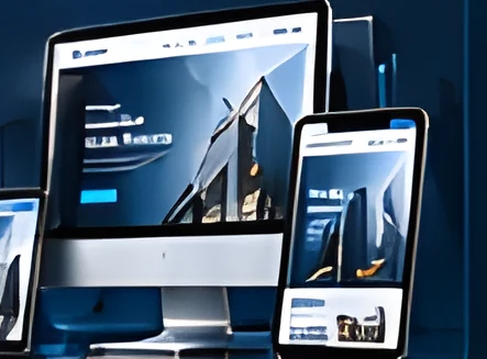 Website shown on desktop, tablet and phone
