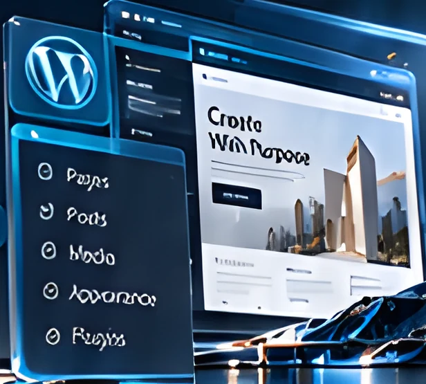 WordPress admin panel beside a website layout