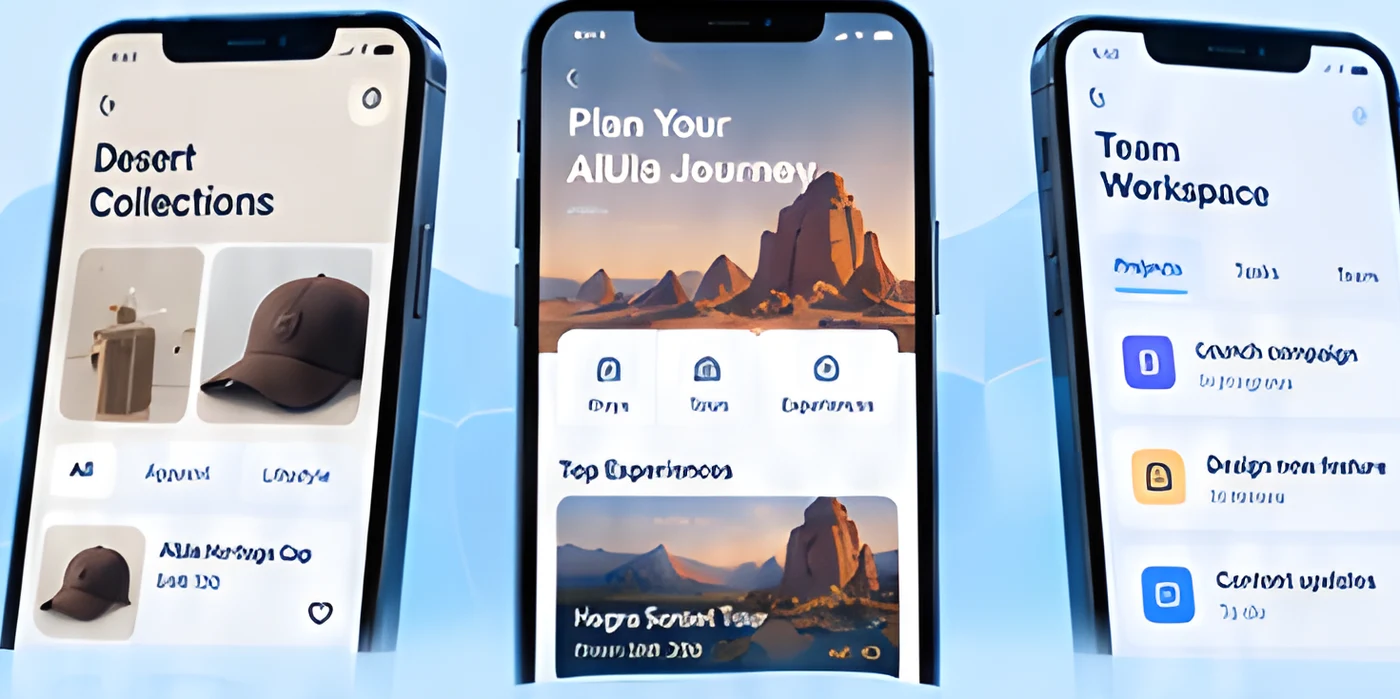 Commerce, booking and business workspace app concepts