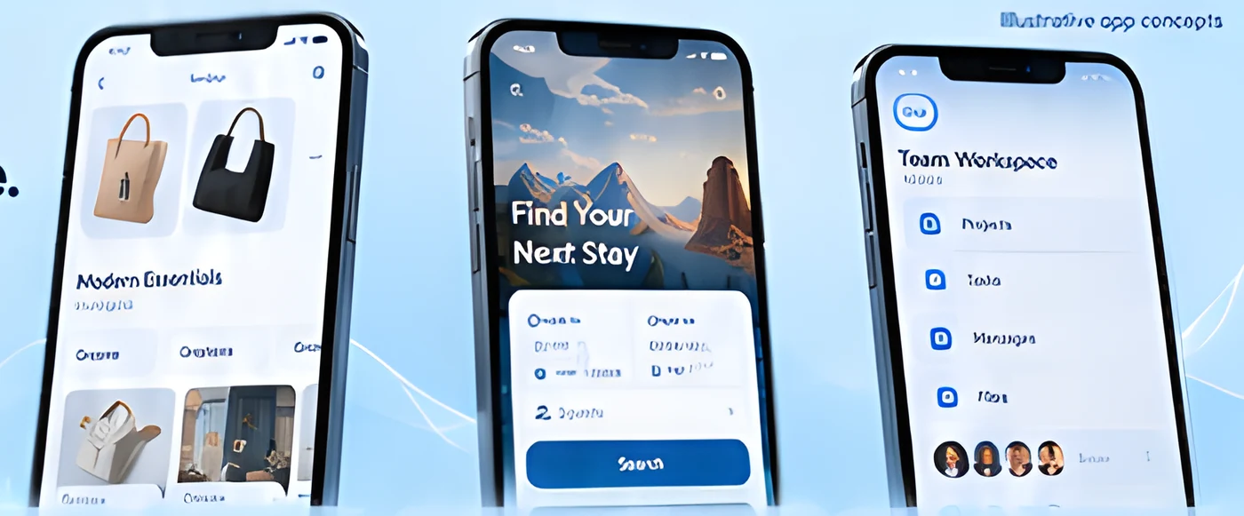 Commerce, booking and team workspace apps on phones