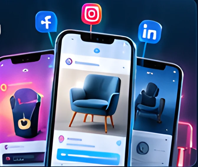 Phones showing paid social ads