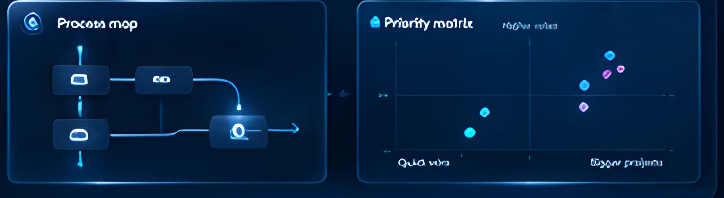 Process map and priority matrix panels