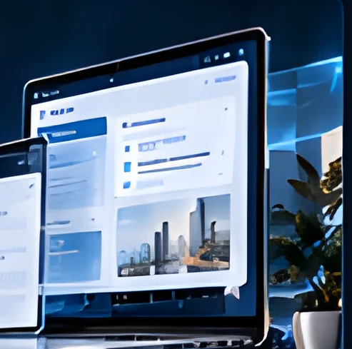 Devices showing a SaaS product
