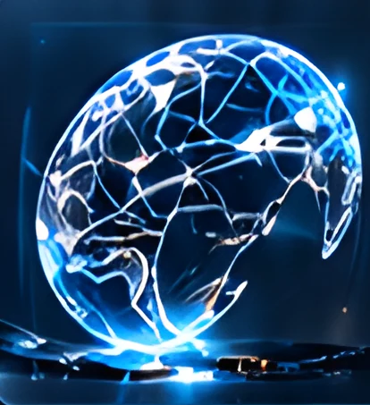 Glowing glass globe