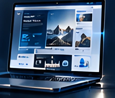 Laptop showing a website