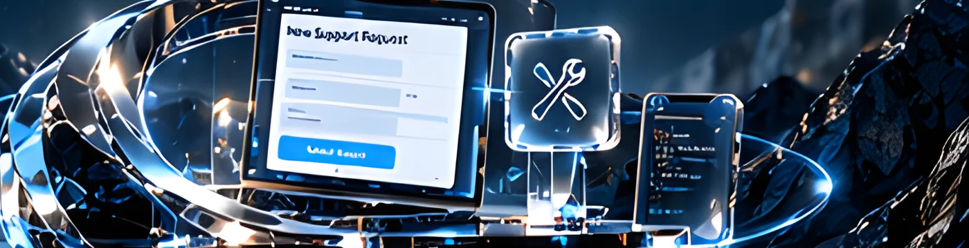 New support request window with a tools icon