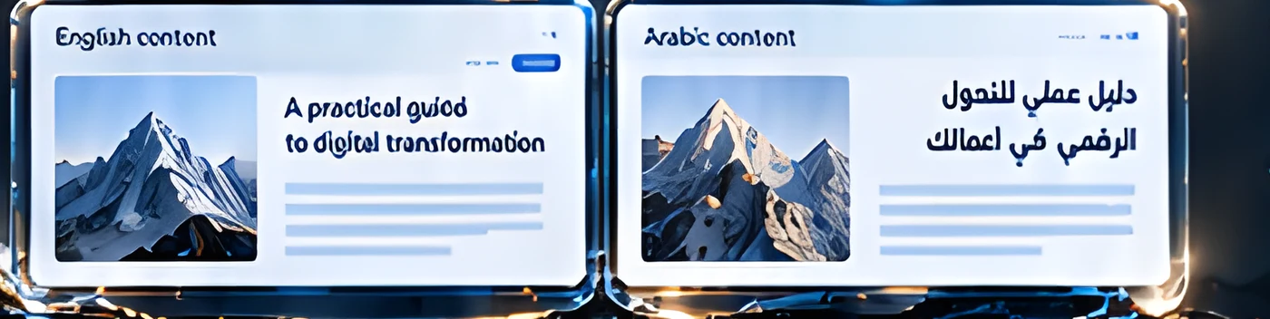 English and Arabic article content cards