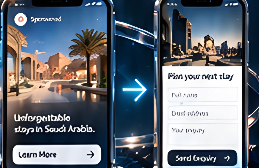 Ad phone leading to an enquiry landing page