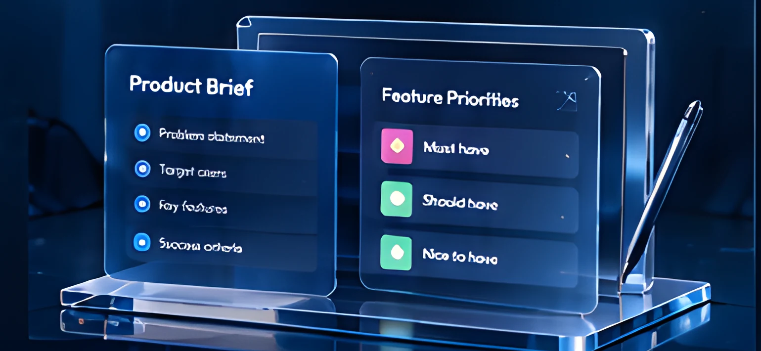 Glass Product Brief and Feature Priorities boards