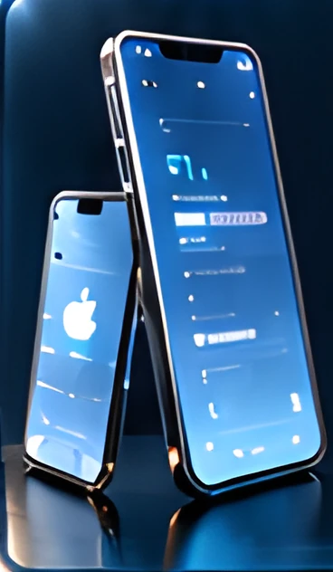Two glass smartphones showing an app