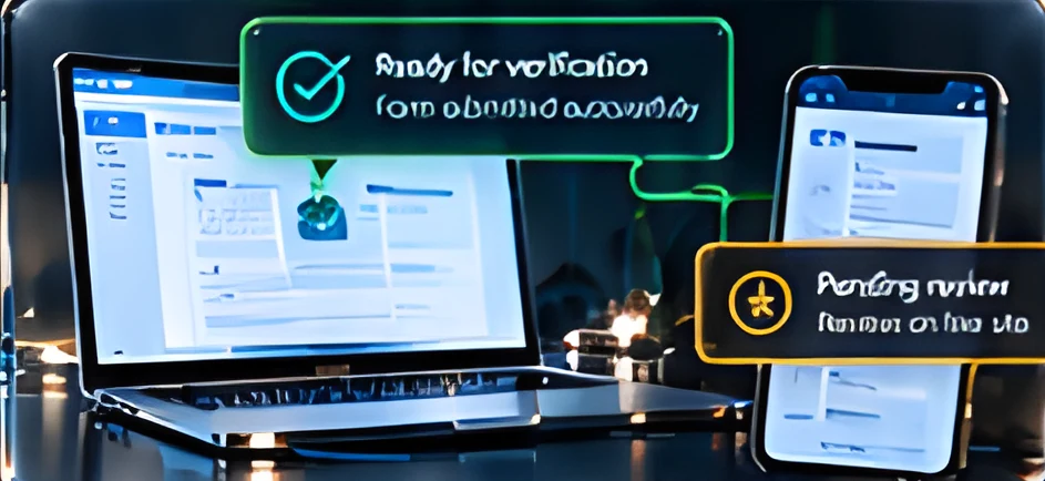 Laptop and phone showing a verified support fix