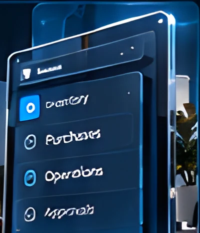 Stacked glass panels showing inventory, purchases and approvals