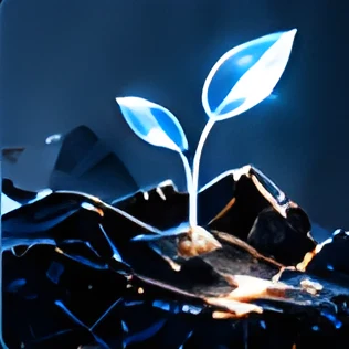 Seedling on glass