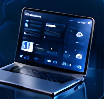 Laptop showing a business portal