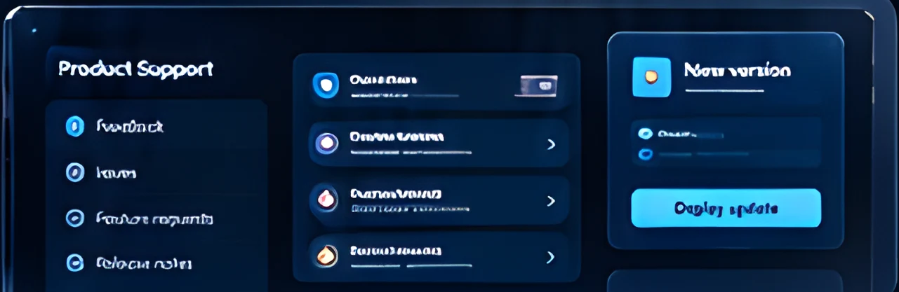 Product support panel and new version card