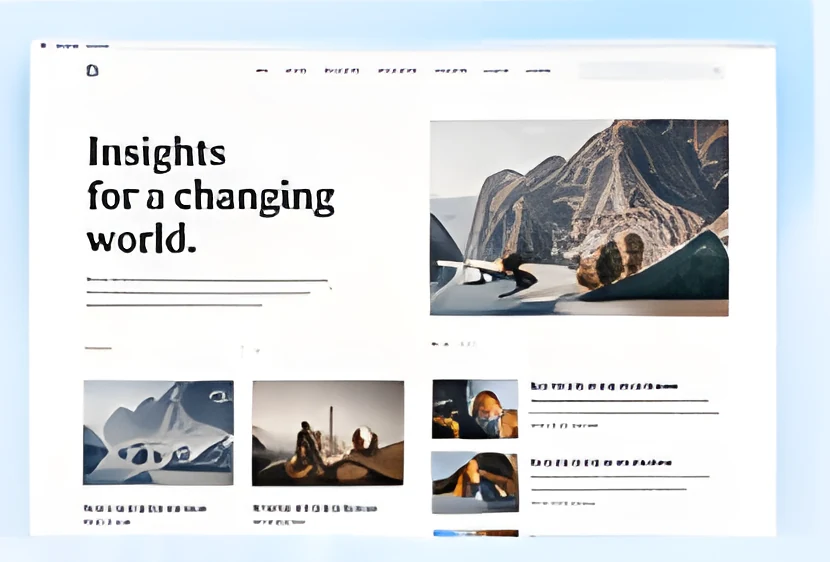 Website concept for a content and publishing site