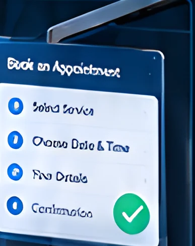 Booking appointment screen with confirmation