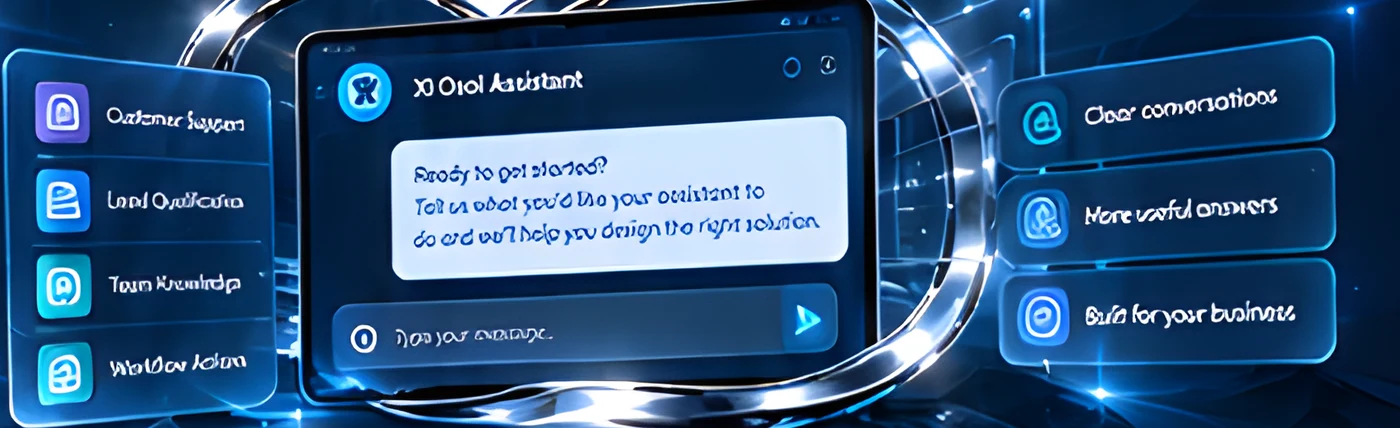 AI assistant chat window with capability cards