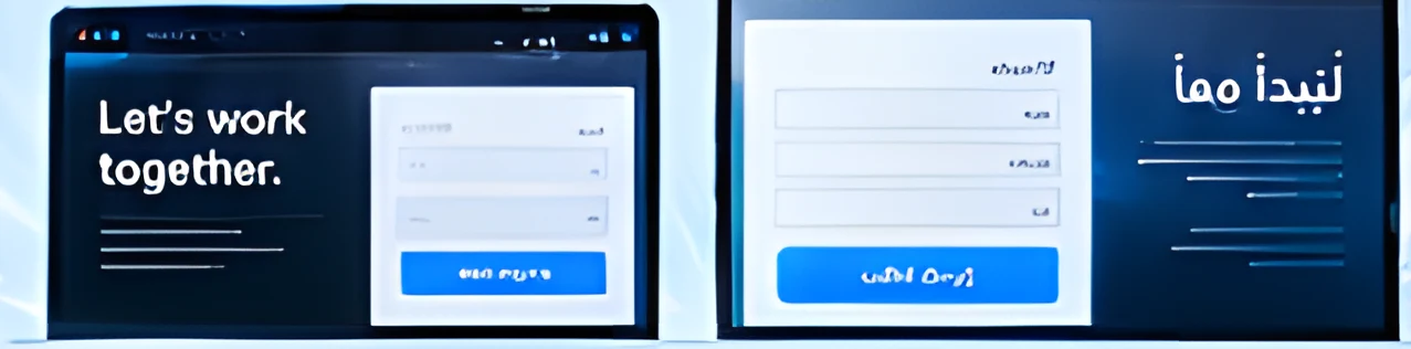 English and Arabic page designs