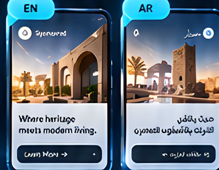 English and Arabic ad creative