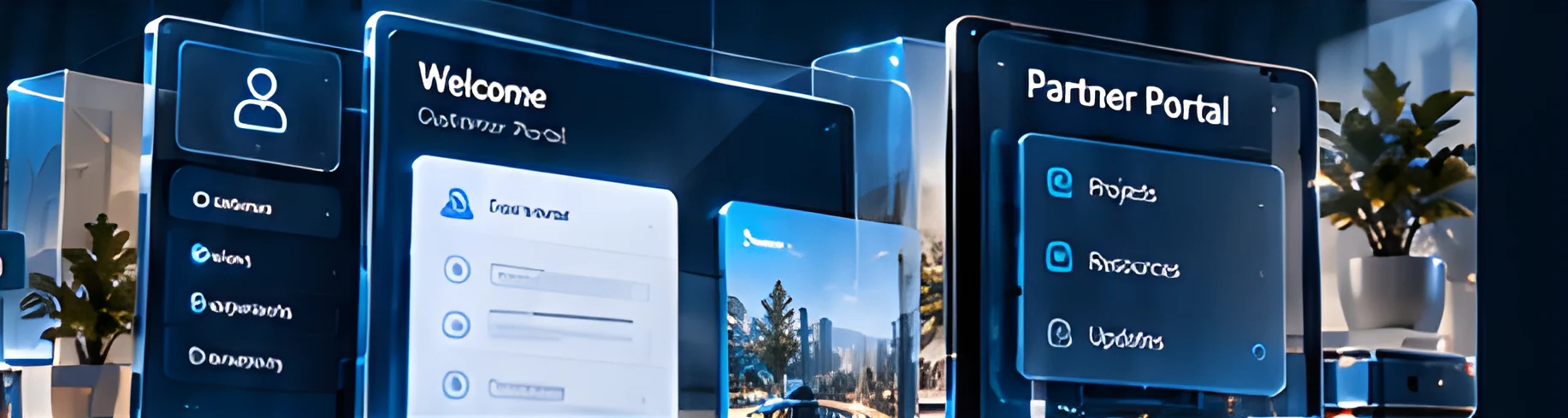 Customer and partner portal screens